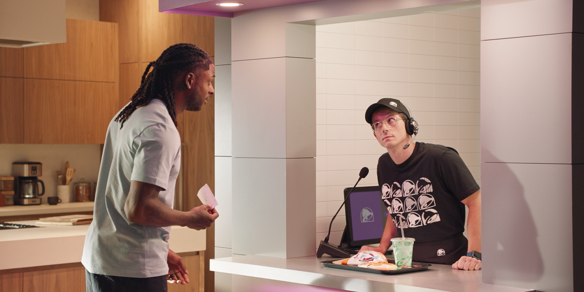 Davante with his Taco Bell attendant